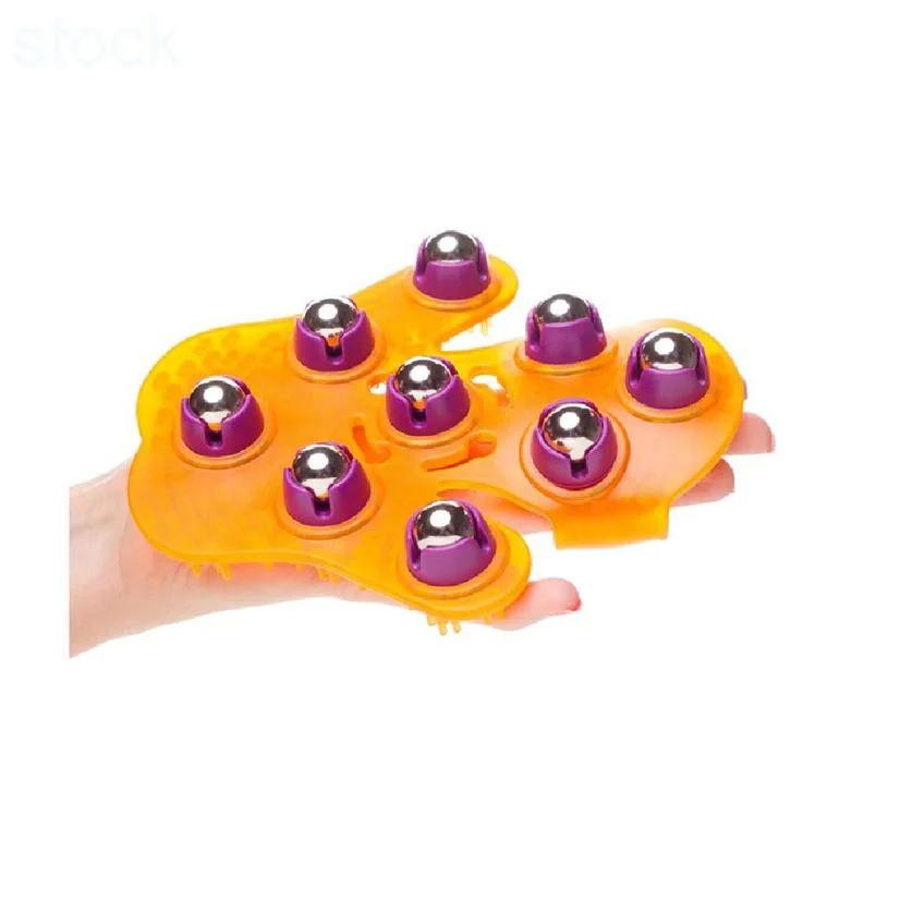 360 Degree Rotation 9 Metal Balls Held Hand Massager Palm Shaped Yoga Rehab Pain Relieve Massage Roller Glove