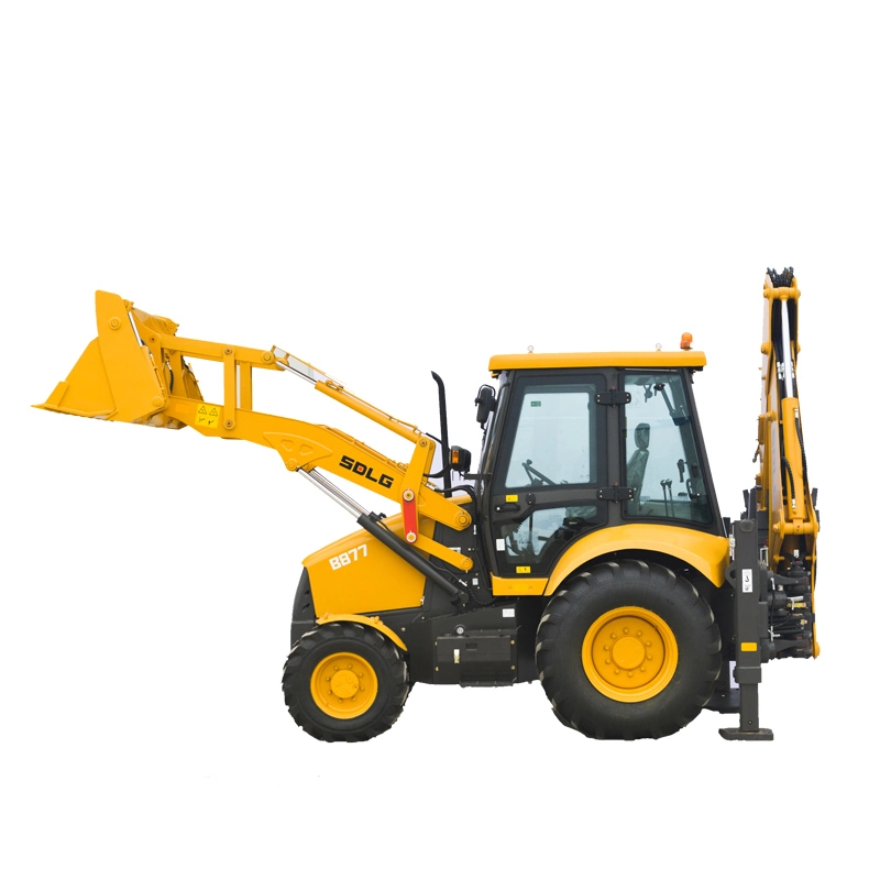 B877 Backhoe Loader Manufactured in China B877f 1800kg Loading Capacity, Carraro Gearbox and Axle