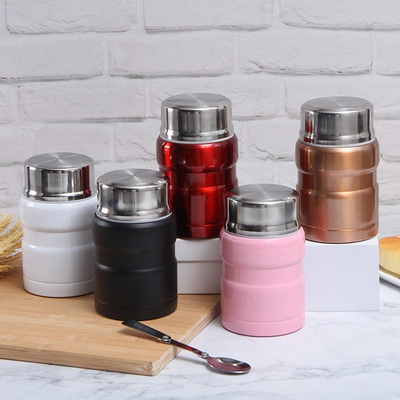 Insulated Portable Water Bottle Food Flask Cups Stainless Steel Lunch Box