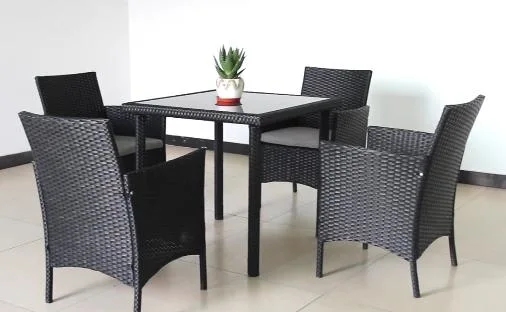 5 PCS Restaurante Muebles al aire libre Patio comedor otros Ratán / Muebles de mimbre