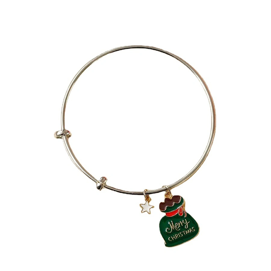 2023 New Cute Lovable Cartoon Style Christmas Bracelet with Snowman Bell Santa Ornaments for Xmas Decoration