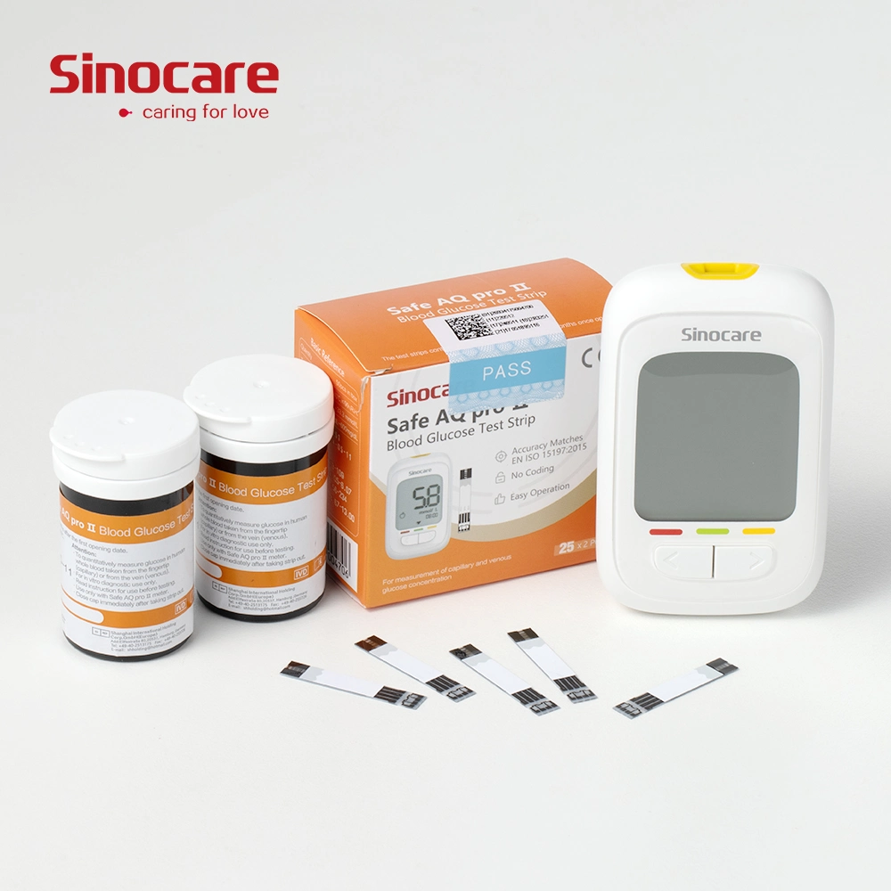 Medidor digital sem Blood Smart Sugar, sem código portátil Sinocare Kit de medidor de glicose com tiras de teste para o Hospital doméstico