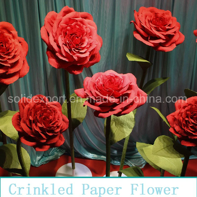 Handgemachte Rose Papier Blume für Hochzeit Shop Fenster Display Dekoration