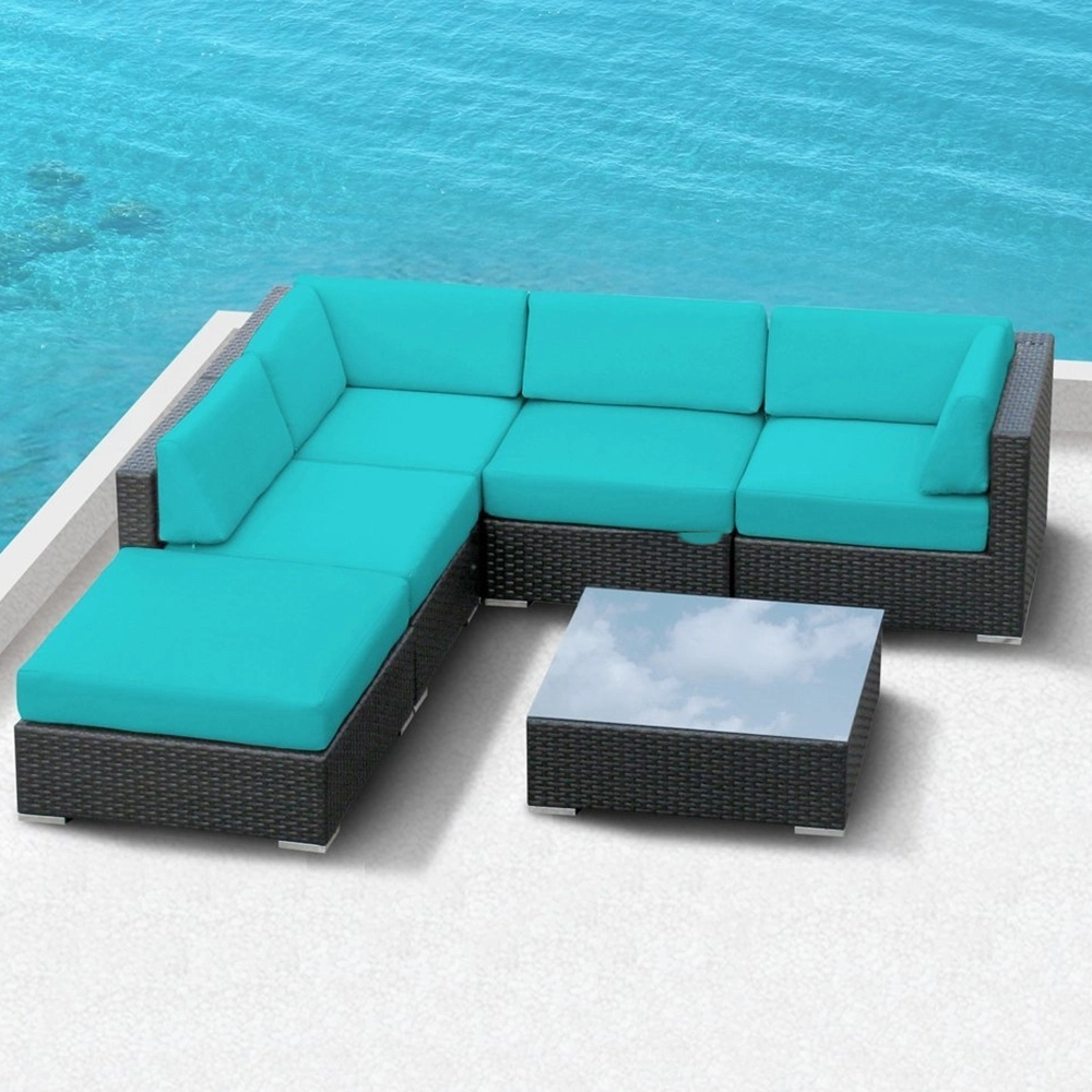 Hotel Villa Patio Outdoor Furniture Round 4 Seater Rattan Outdoor Garden Sofa Set