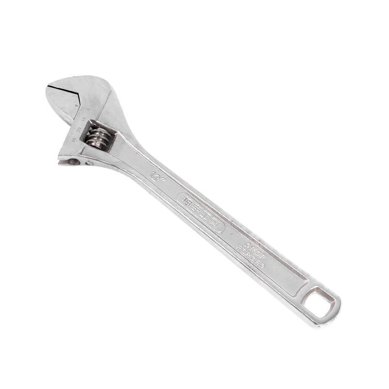 Carbon Steel Square Head Polished Chrome Plated Adjustable Wrench