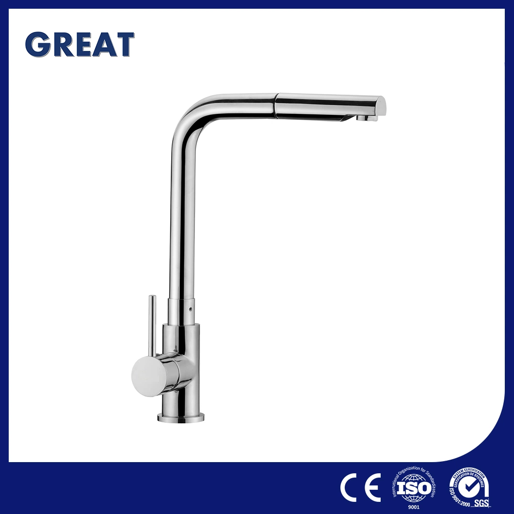 Great Kitchen Faucet Factory OEM Customized Wall Mount Kitchen Faucet with Sprayer Gl90101A40 Chrome Pull-out Kitchen Faucet China Modern Style Kitchen Faucet