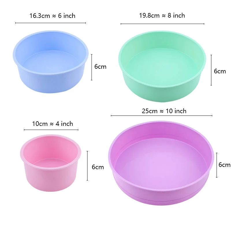 أدوات كيك مجانية من نوع Silicone مستديرة من نوع DIY Cake Mold Non-Stick Kitchen Bakeware