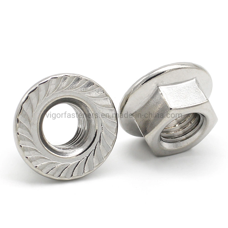 Auto Parts Stainless Steel/Carbon Steel Hex Flange Nuts for Motorcycle Accessories