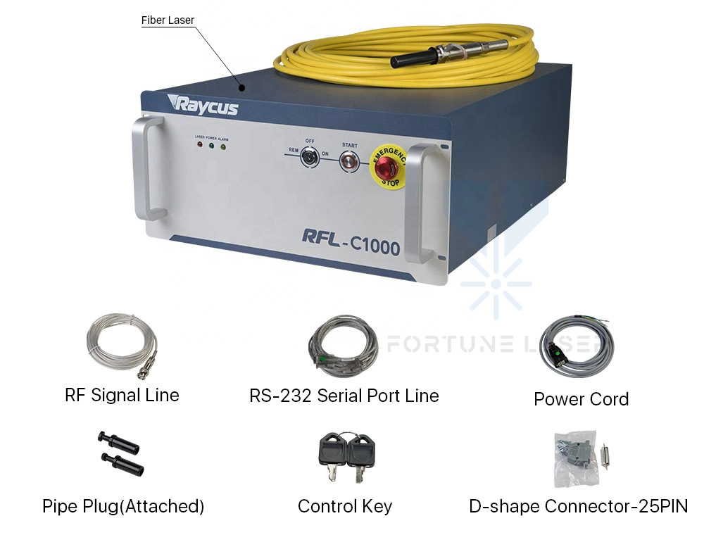 Fonte de laser de fibra Raycus 1000 W peças para equipamento de soldadura a laser