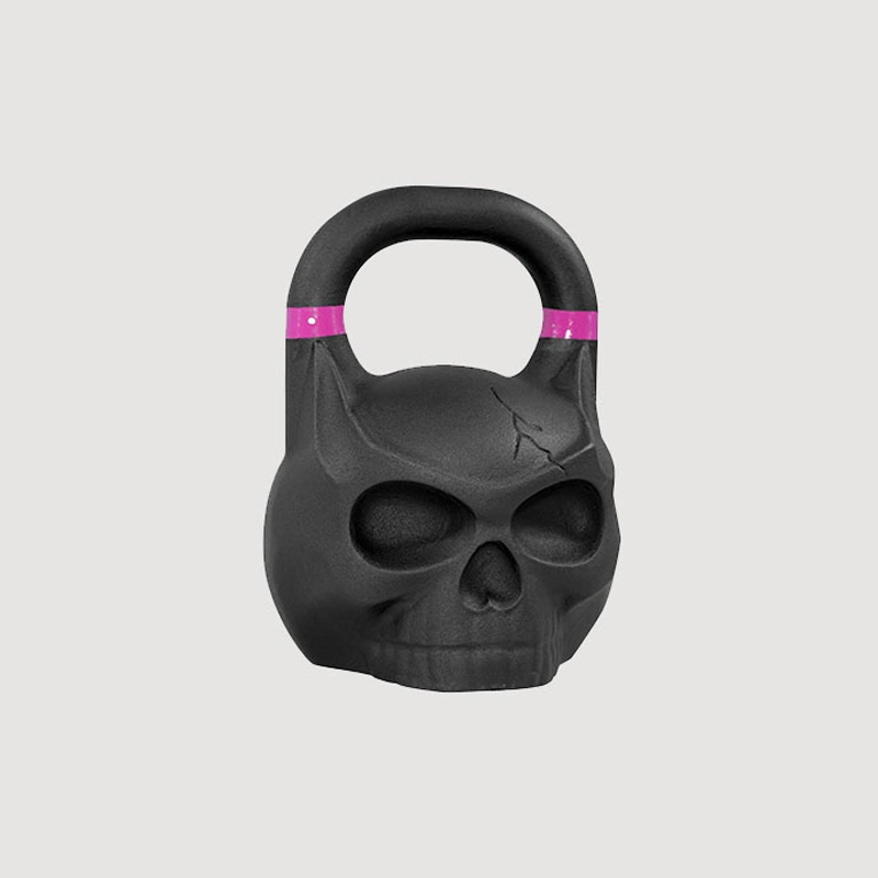 Equipamiento de gimnasio personalizada nuevo estilo personalizado de hierro fundido en negro cráneos hervidora Bell