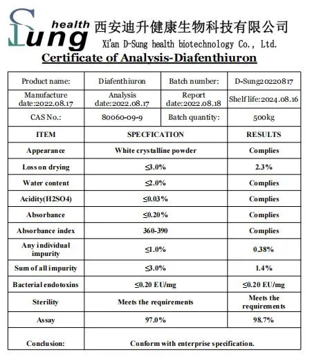 Agricultural Chemicals Diafenthiuron Pest Control Diafenthiuron Insecticide Pesticide Acaricide Diafenthiuron