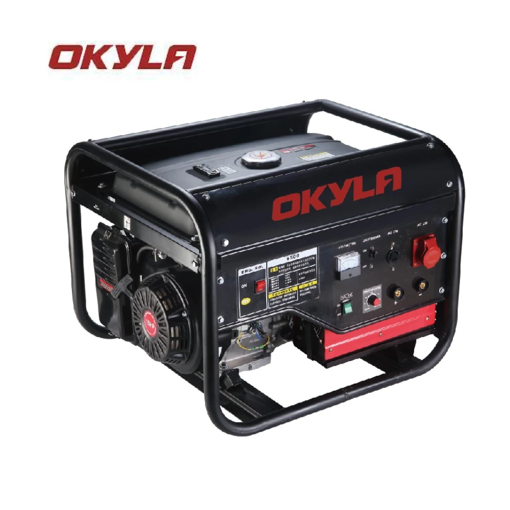 Okyla High Power 5.0-6.0kw Gas Petrol Oil Gasoline Welding Portable Generator out Door and for Home