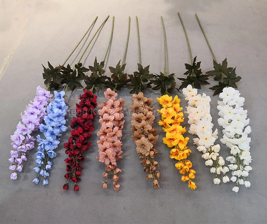 Cheap Wholesale/Supplier 45inch Consolida Ajacis artificial Flower Silk Delphinium for Wedding Decoration
