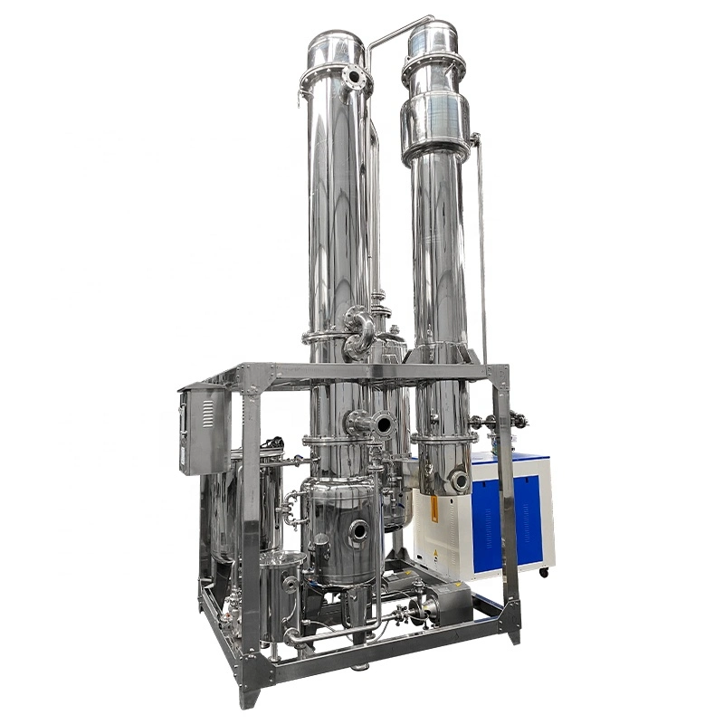 Topo do laboratório de Destilação molecular com soro de vidro Christalisation filme da extração do evaporador para o álcool Etanol