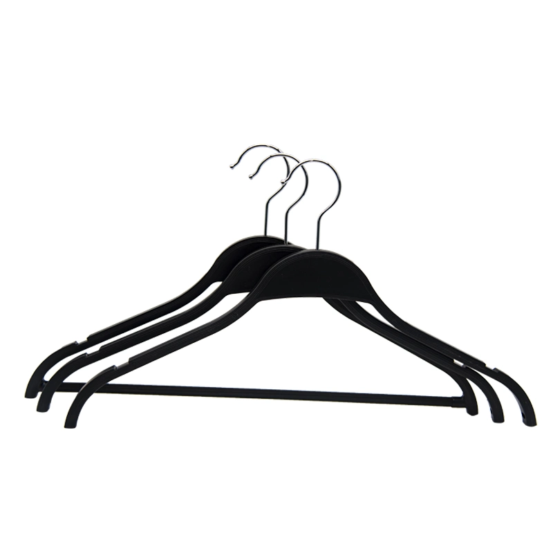 Eoncred Supplier Non Slip Hanger Black Plastic Hangers with Custom Logo