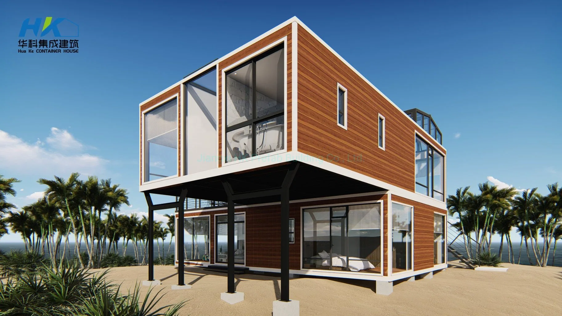 2 Pisos/Quick Monte/Wind-Resistant/Earthquake-Resistant/Luz Fire-Proof Steel/Luxury/Construções prefabricadas/ Prefab House com 4 Quartos