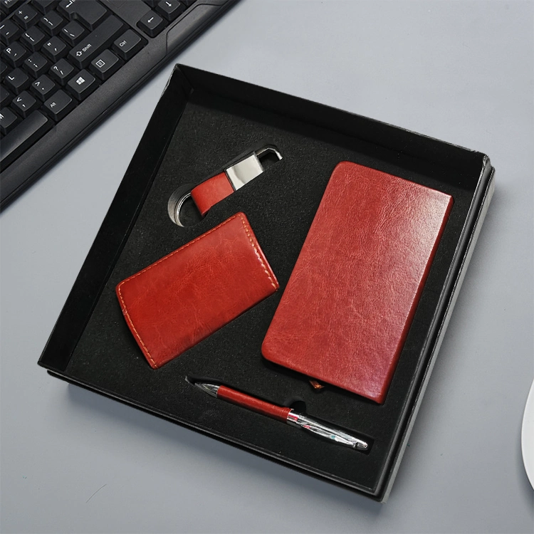 Stationery Classical Luxury Promotional Men Business Corporate Keychains&Cardcase&Pen Gift Set