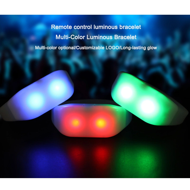 New Creative Promotional Programmable Flash Lighting Radio Remote Control LED Bracelet for Concert