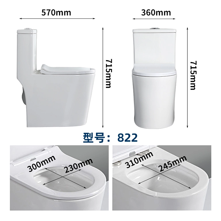 Apartamento Pequeno Hot-Selling curta distância da parede assento do vaso sanitário de cerâmica de cor branca com tampa de banco de PP ou UF capa do assento