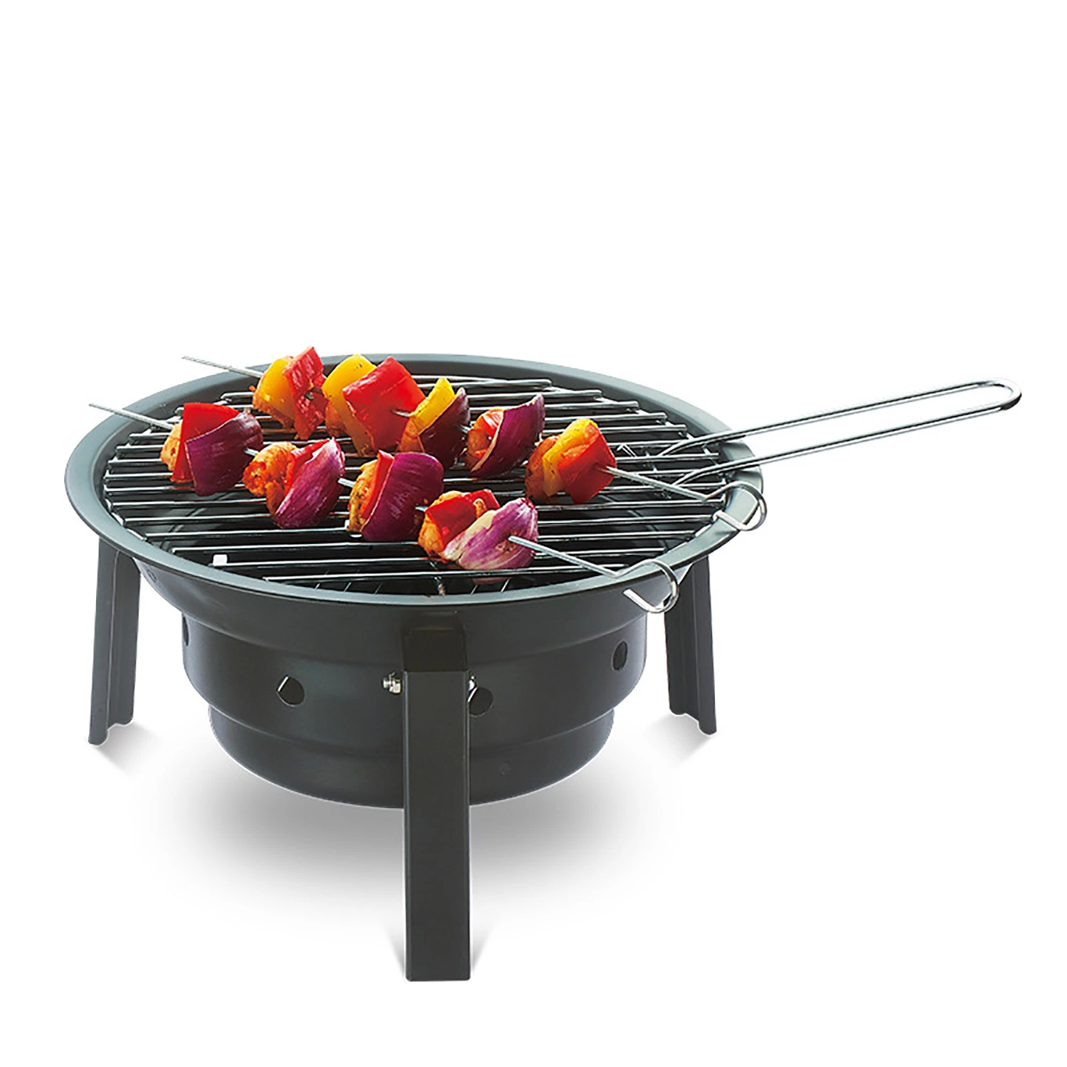 Mini BBQ Camping Grill with Bag Collapsible Charcoal Wood Griller Esg22471