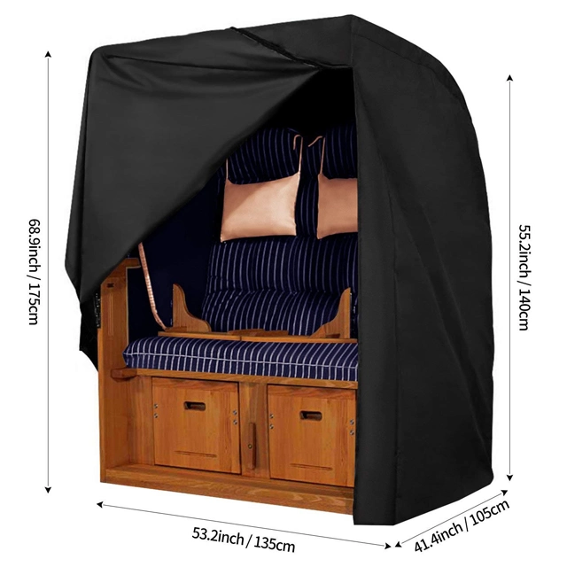 Outdoor Beach Chair Cover Garden Black Courtyard Chair Cover