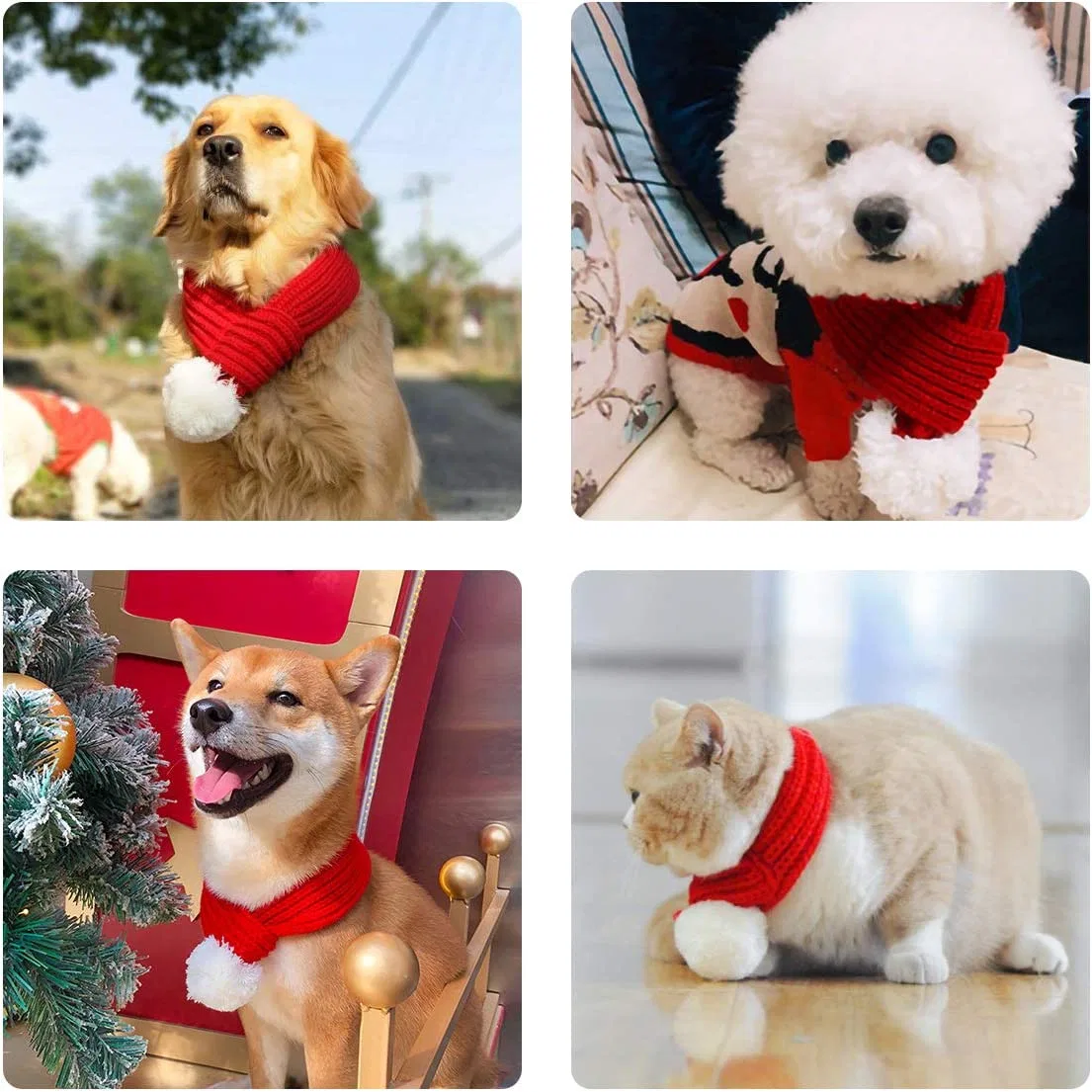 Cão Gato traje de Natal o Natal um lenço vermelho lenço Pet Vestuário Pet