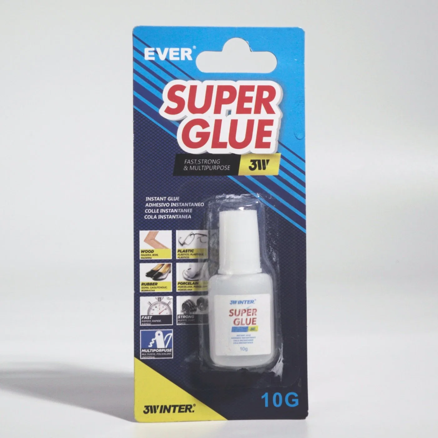 Applicateur à pinceau pour carte à blister 10 g, adhésif cyanoacrylate tout usage Super Colle