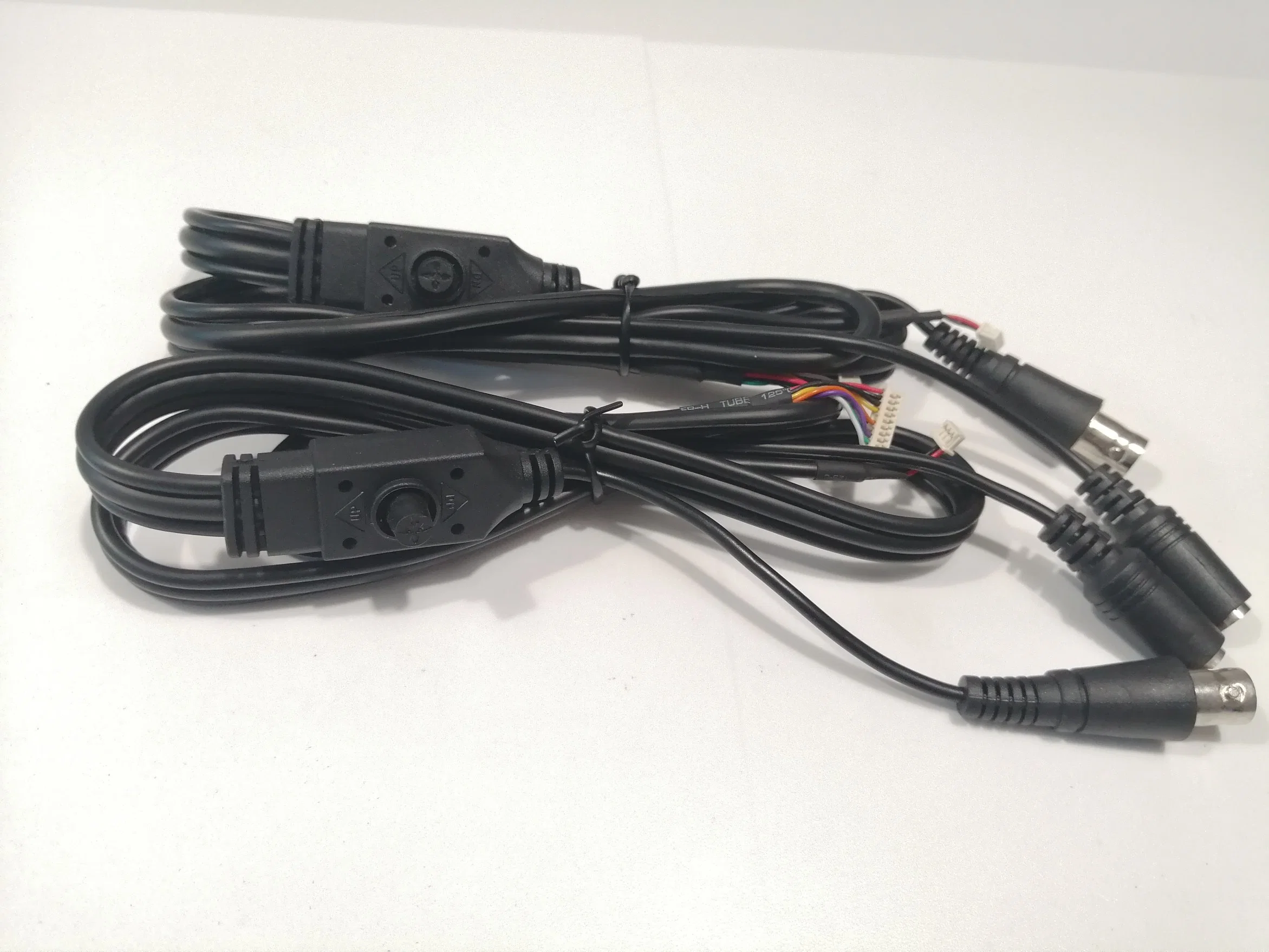 Customized CCTV Camera Video Cable with OSD Menu Button Molex 10pin to BNC and DC5.5/2.1 with OSD Menu Cable Assembly
