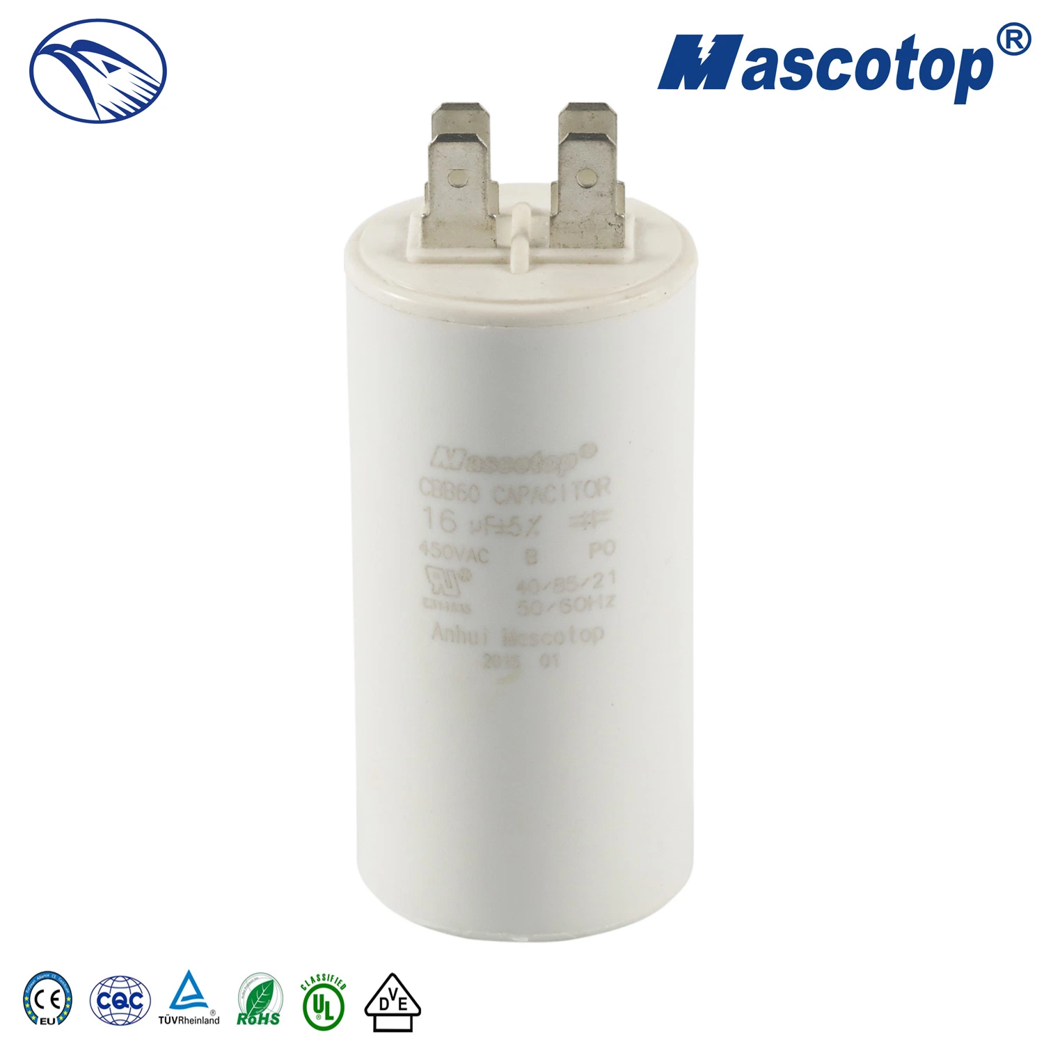 Polipropileno plástico Mascotop 50pcs/Carton 1-100UF 370-450V 450V 33000UF Ejecutar condensador