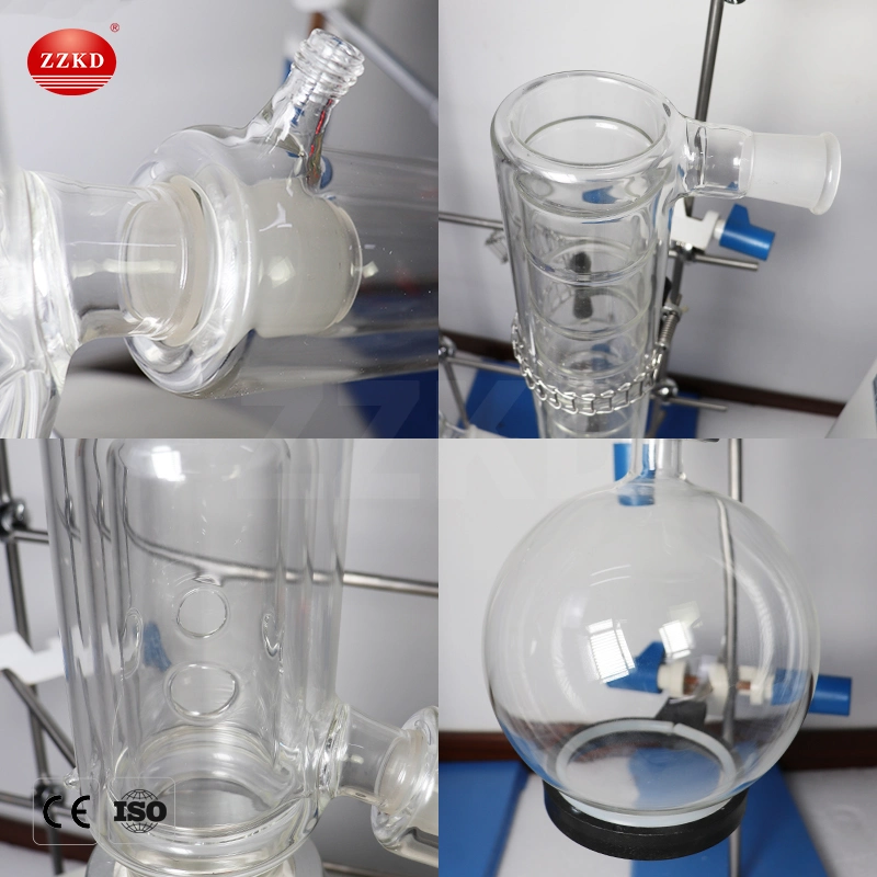 Evaporador de caminho curto com vácuo químico de laboratório de 5 L, 10 L e 20 L. preço Limpeza do equipamento de destilação de película sistema de chave de ignição de abertura curta Kit