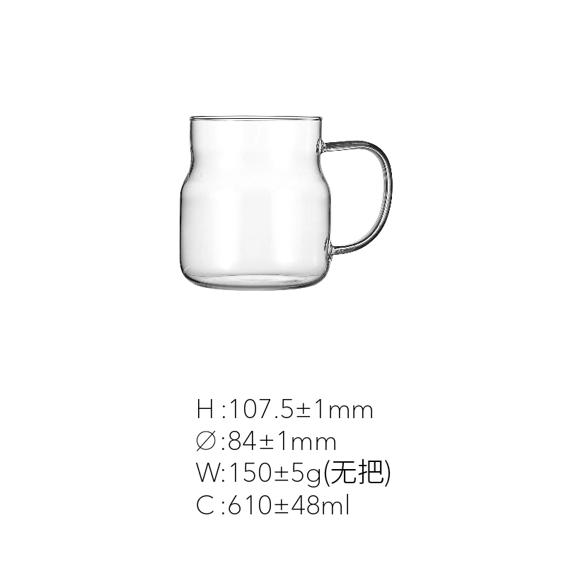 Bulk Glass Coffee Mug Clear Beer Mug Water Glass Tea Cups Drinking Handle Mug