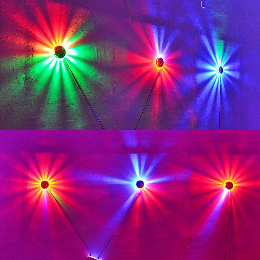 Mini 48 LEDs 8W RGB Sunflower Laser Projector Lighting Disco Stage Light Bar DJ Sound Background Wall Light Christmas Party Lamp