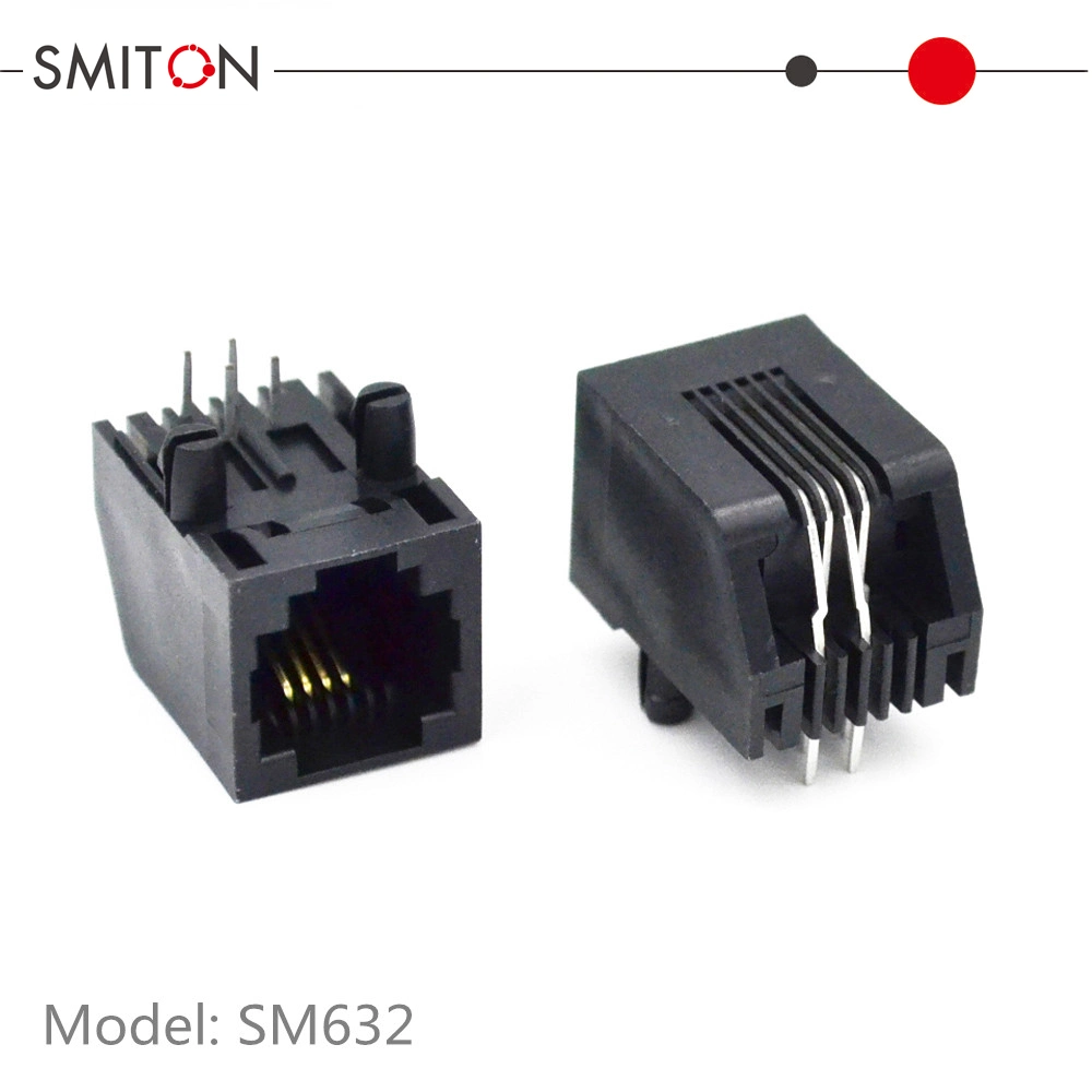 6p4c RJ11 hembra Jack modular de conexión telefónica