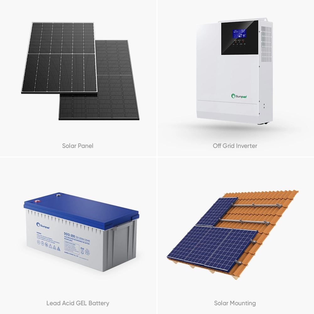 Sunpal fuera de la red Sistema de Energía Solar 230V de 4 Kw 10kVA para Casa de 24 kw Acondicionador de aire