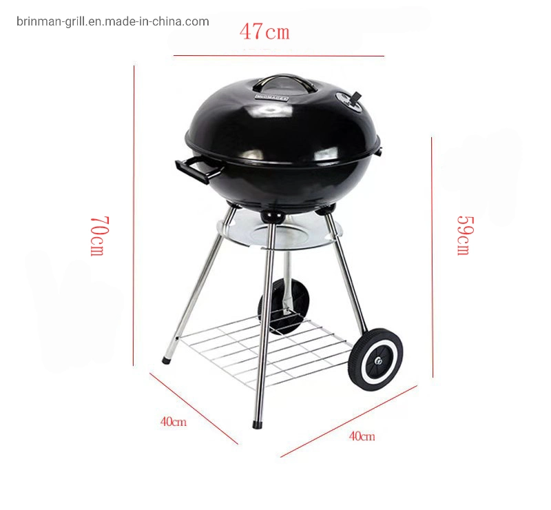 2021hot Selling Outdoor Garden 22 Inch Two Wheels Portable Large Patio Classic Kettle Charcoal Grill