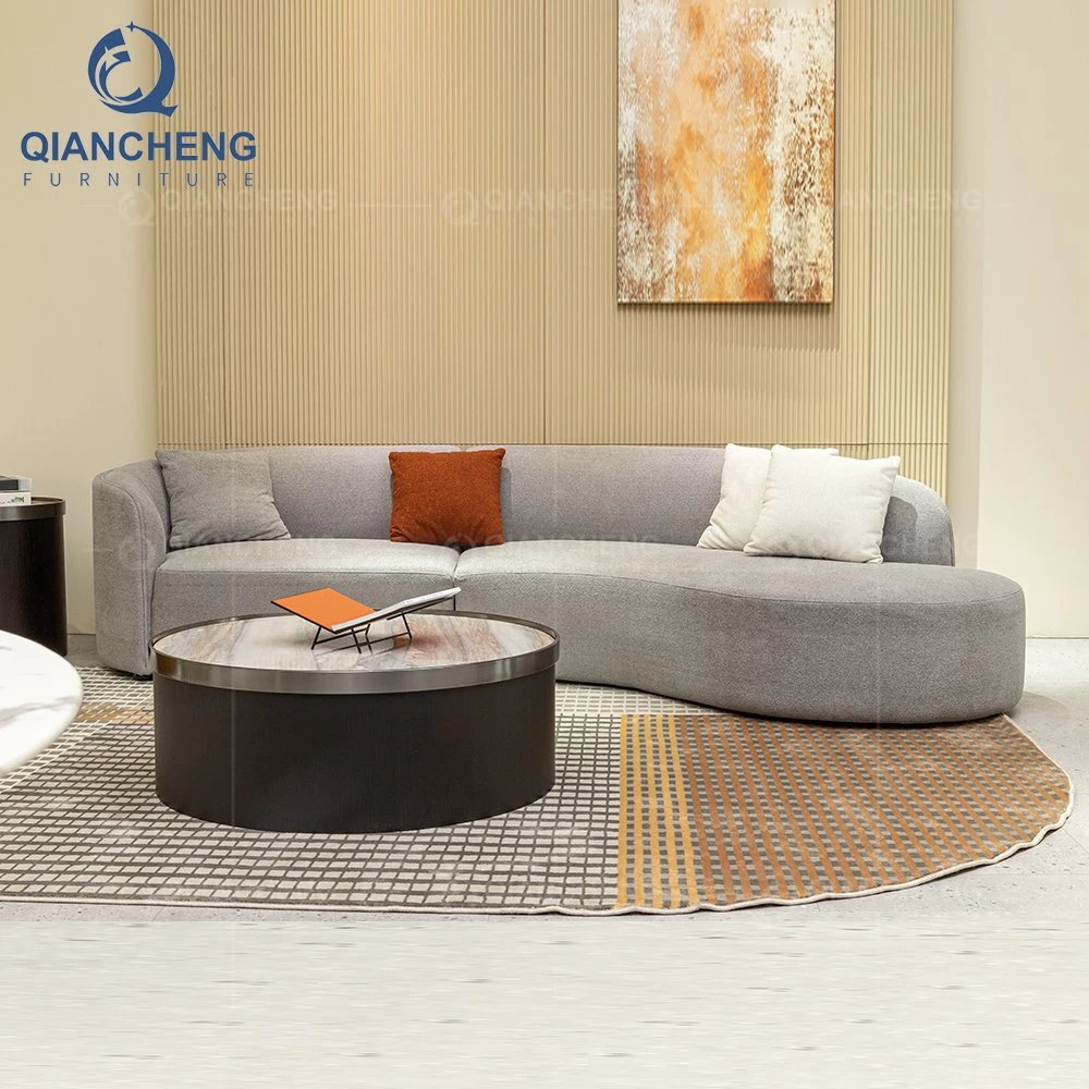 2023 Modern Design Couch Fabric Living Room Half Moon Sectional Sofa Set