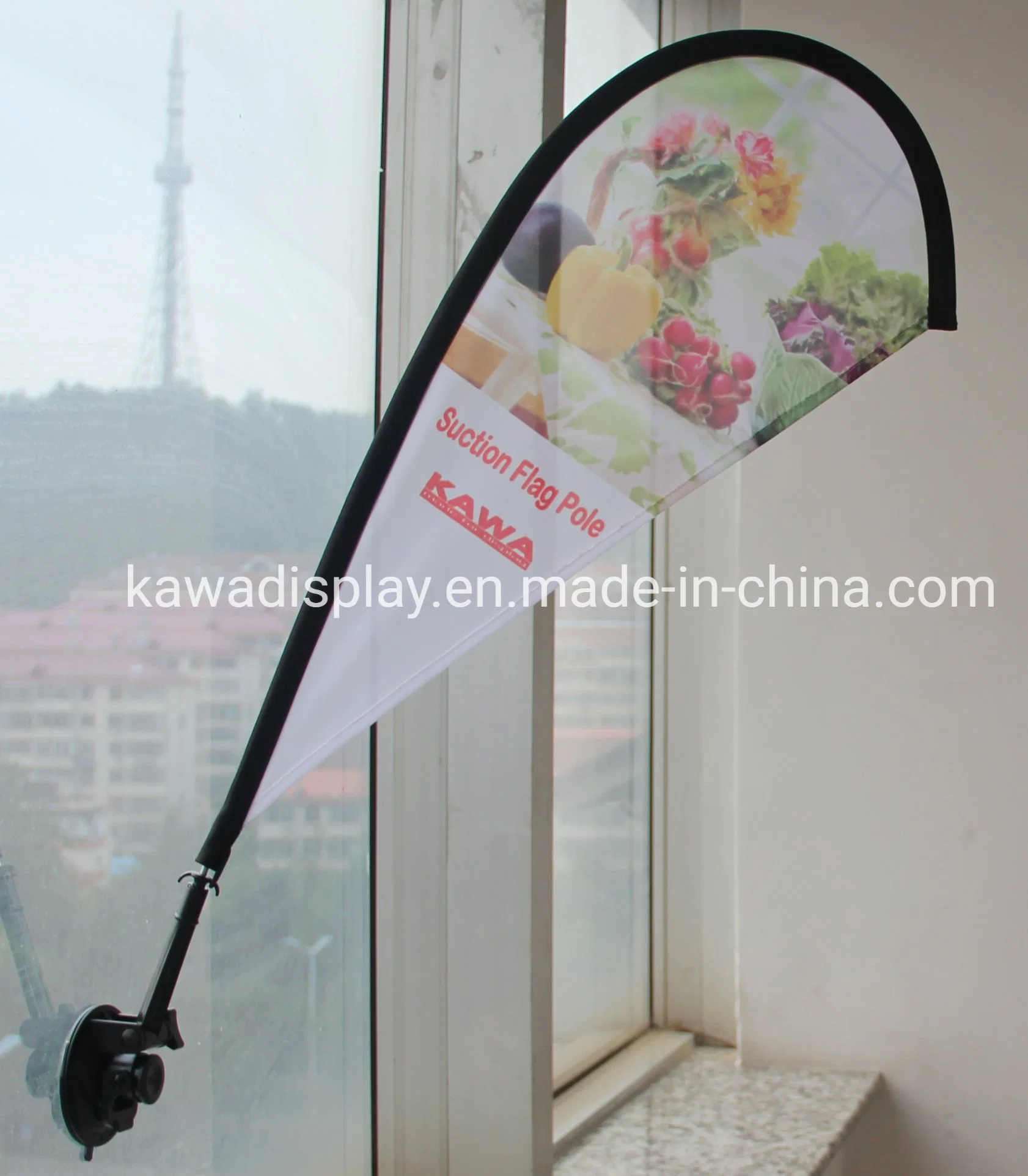 53cm Mini Promotional Angle Adjustable Promotional Display Suction Cup Flag for Advertising