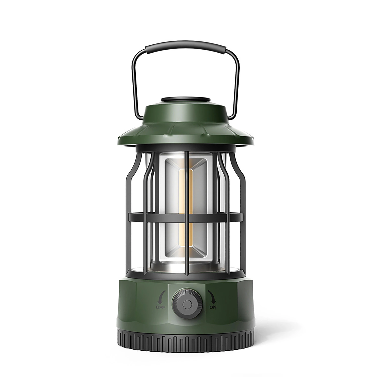 Camping Lantern, Dimmable LED Lamp Type C Rechargeable Vintage Style, Emergency Light for Power Outages, Hurricane, Outdoors Ci24181