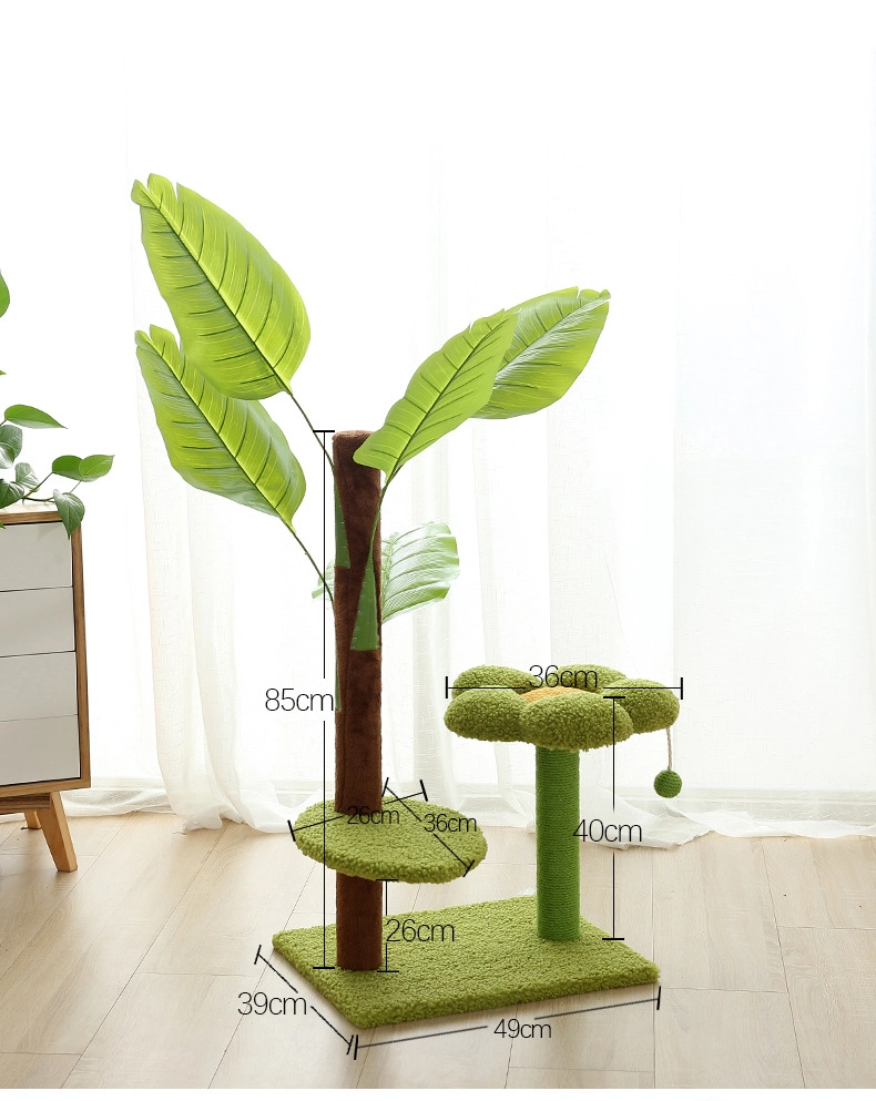 Customize OEM ODM Banana Leaf Pet Cat Tree Scratching Toy