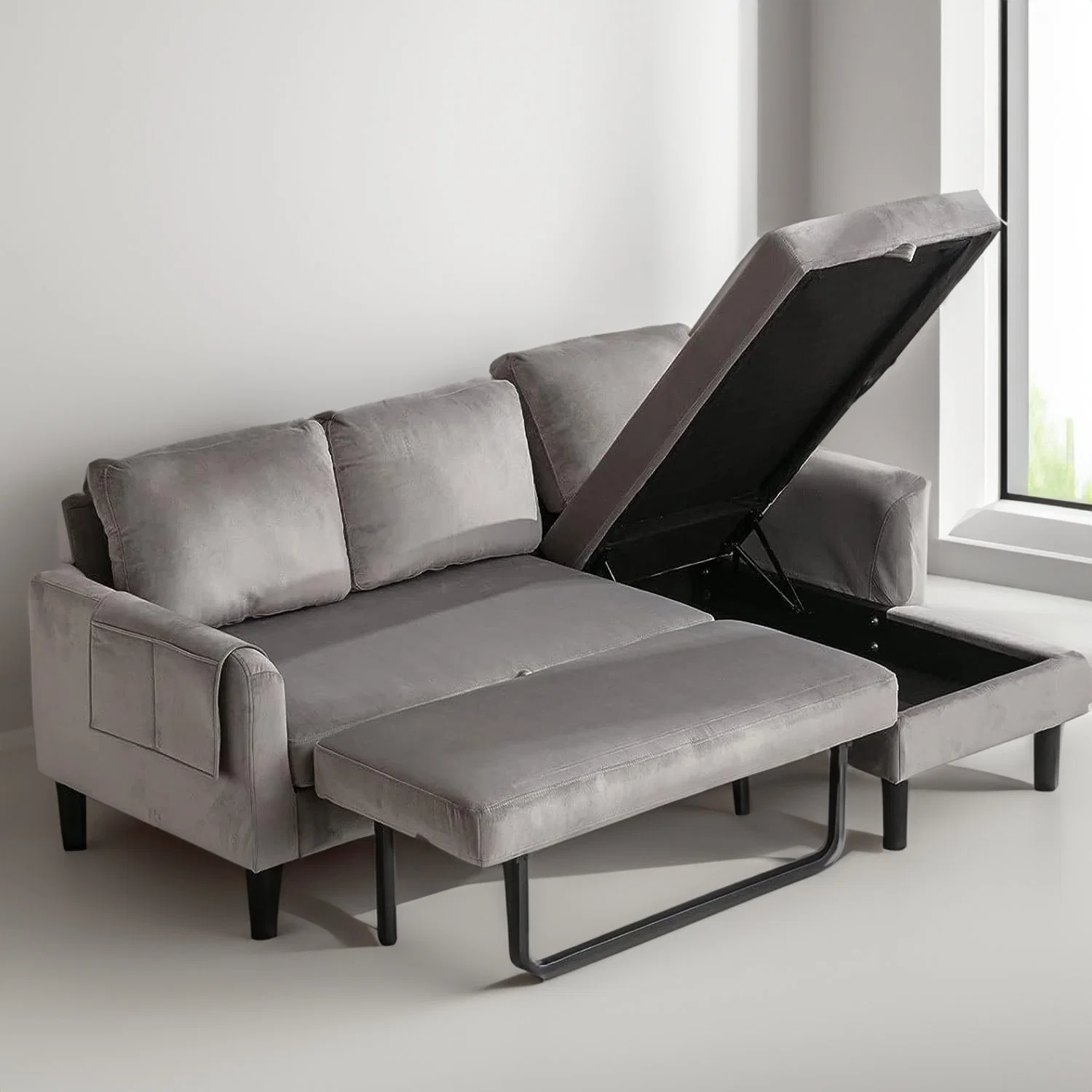 Personalizar Huayang cama plegable función funcional Home Sala de estar Sofá Sofá cama de la fabricación de muebles Cum