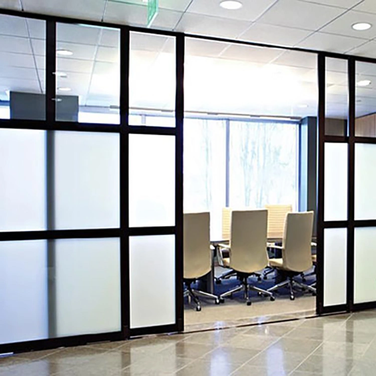 Floor to ceiling Glass Partition Screen with Glass Sliding or Swing Door