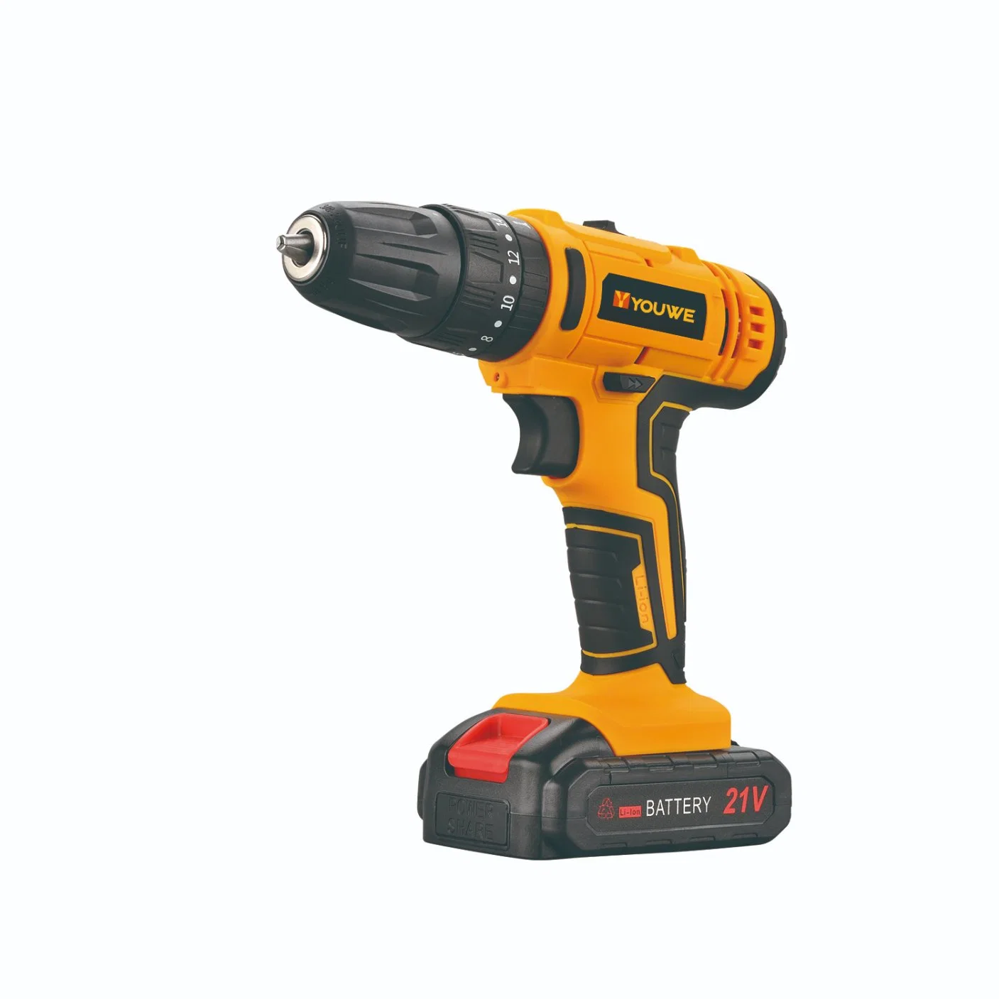 Youwe Akku-Tool Power Tool Handbohrmaschine 2 Geschwindigkeit 18+3 Drehmomenttabelle Für Schnurlose Schlagbohrmaschine