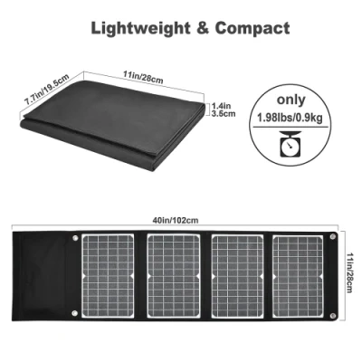 Carregamento sem fio Carregador USB Solar Bag Telemóvel Dobrável Banco de Energia da Bateria