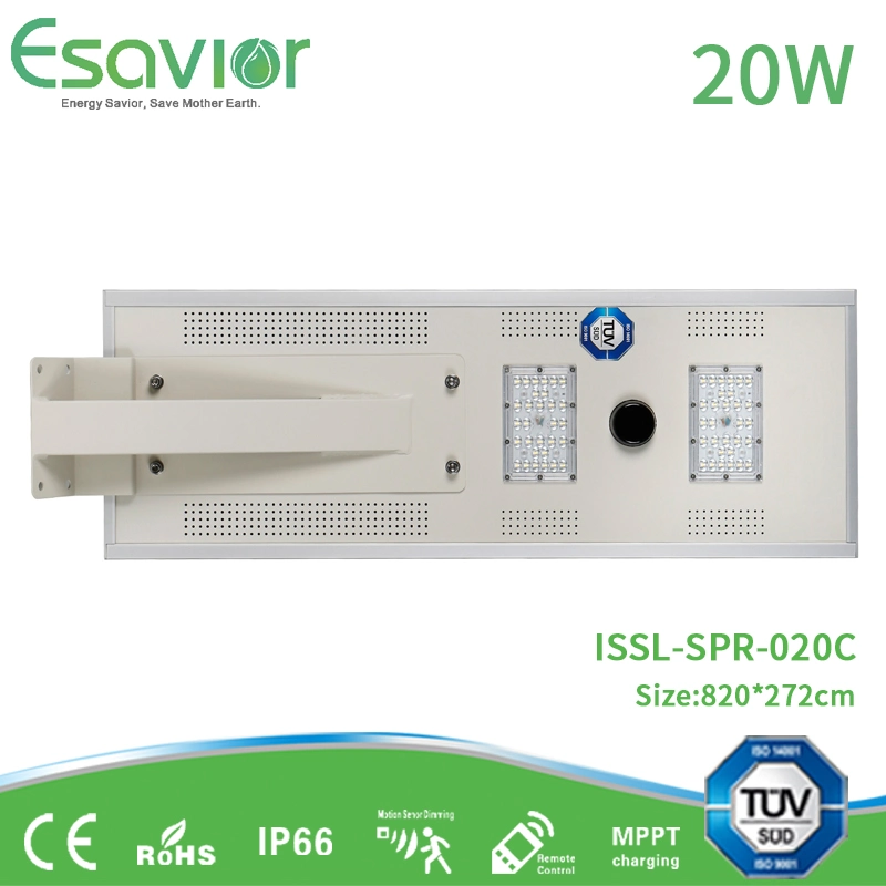 IP66 20W Integrated solar Calle luz LED indicador de alimentación de lámparas LED de exterior