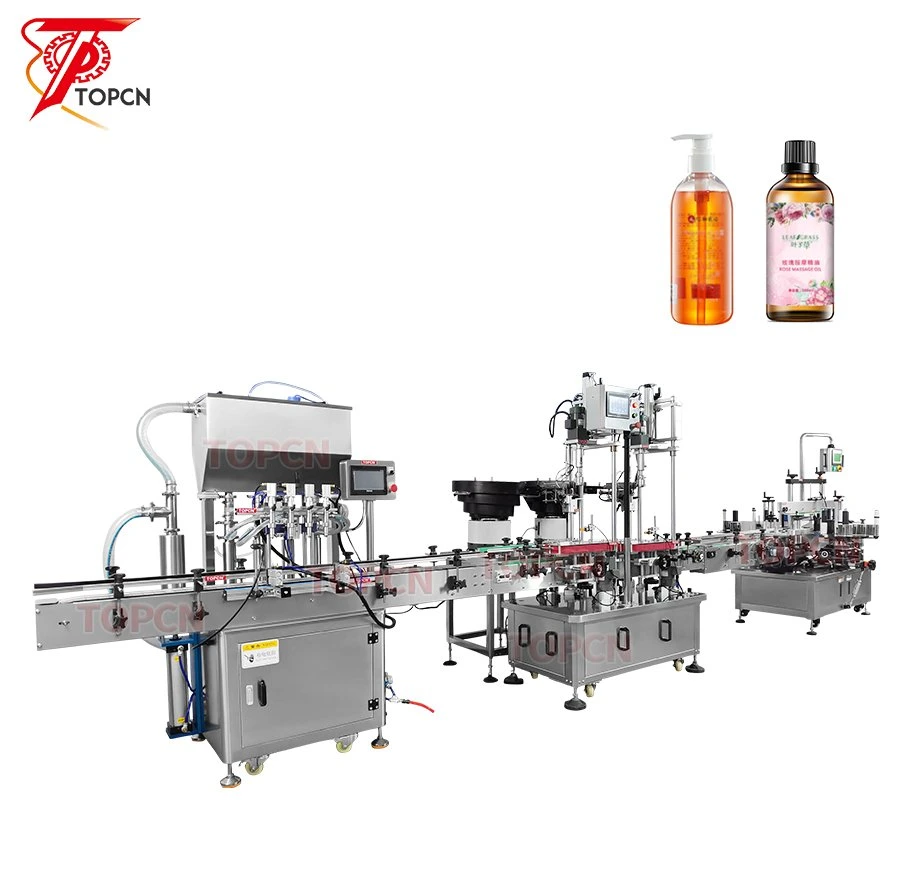 Cream Paste Sauce Jam Honey Liquid Detergent Shampoo Oil Water Beverage Bottle Automatic Piston Filling Capping Labeling Production Line Packaging Machine