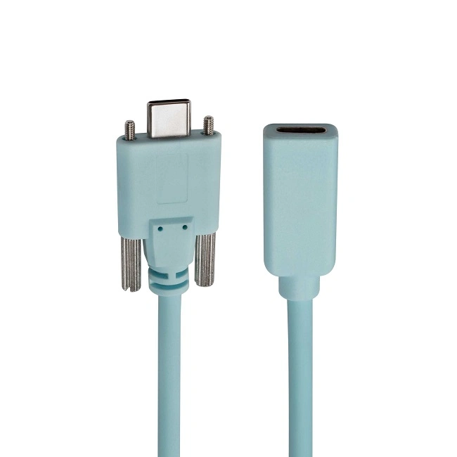 USB C Male with Dual Screw to USB C Female Charging Cable