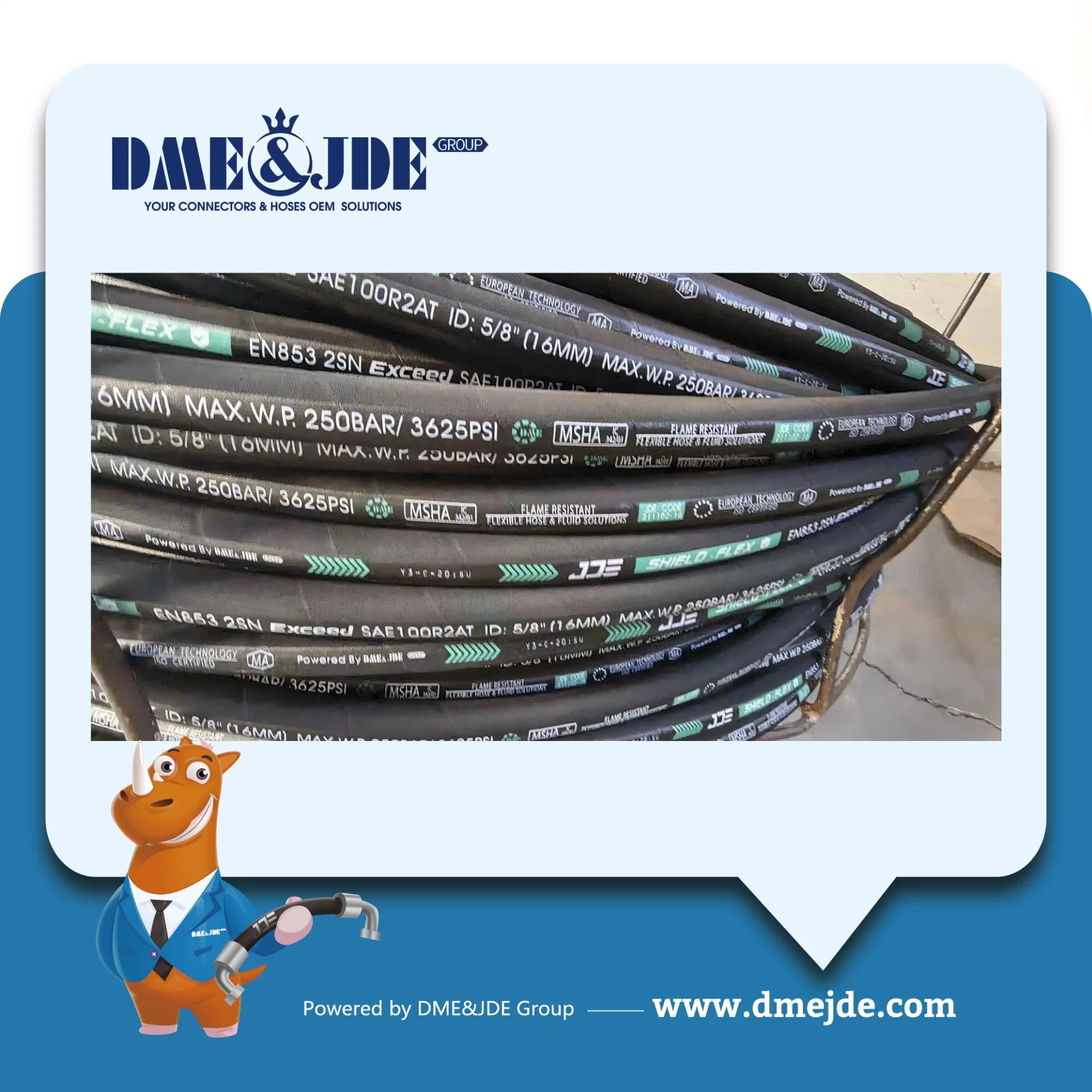 High-Pressure Dual Wire Braided Hydraulic Hose ISO 1436 2sn