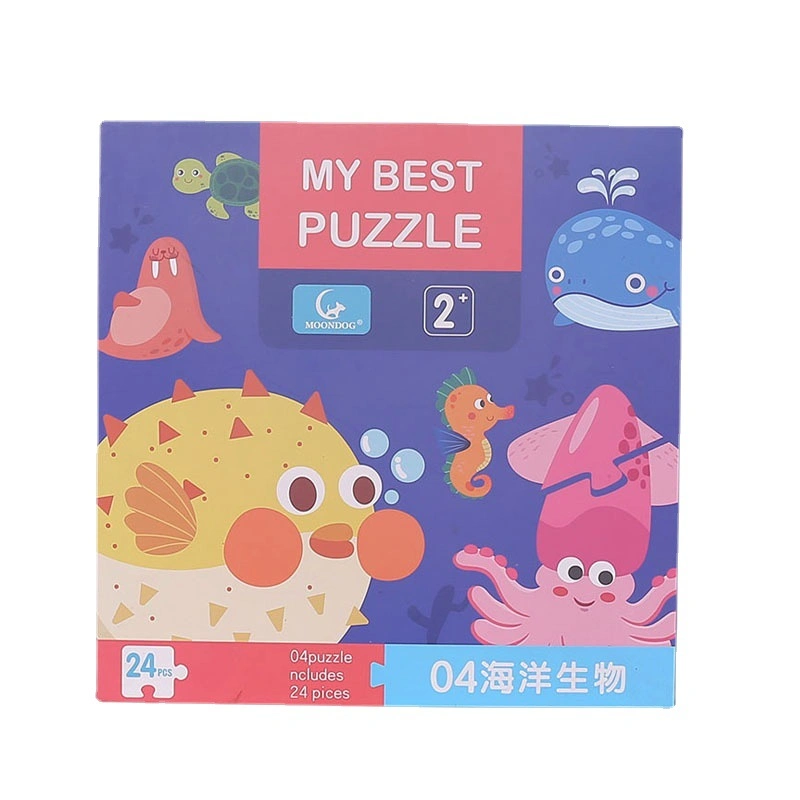 Factory Custom Printing Paper Puzzle Preschoolers Child Study Toys Number Cards Children's Educational Puzzle Set with Paper Packing Box Storage Box