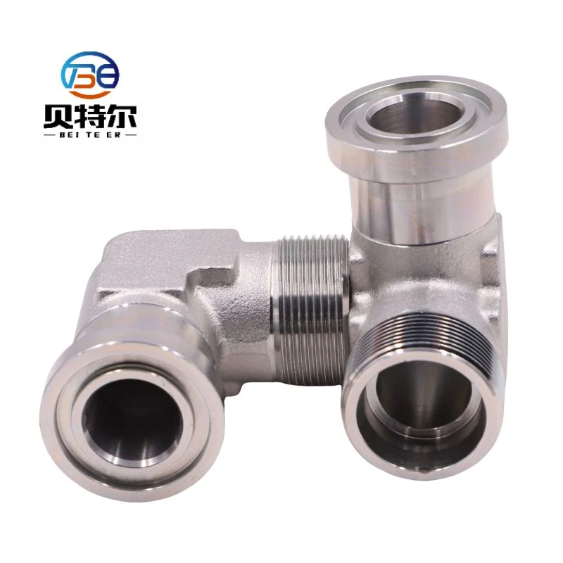 Stainless Steel 90deg Metric Male Bite Type /SAE Flange 6000psi Series