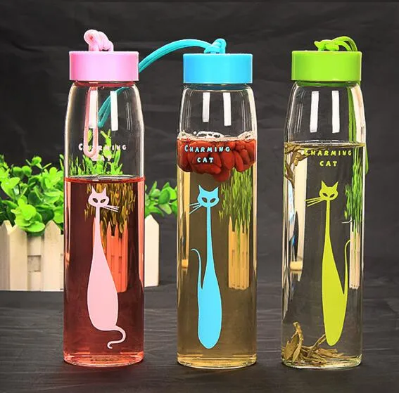 Colorful Creative Sport Bottle Portable Glass Travel Bottle Promotional Gift Cup